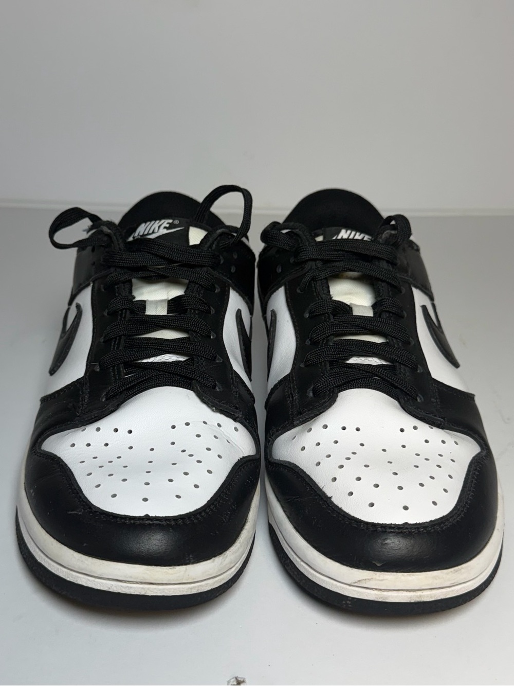 Nike Dunk Low Panda Shoes Women Size 7.5 Black White Leather Sneakers DD1503-101